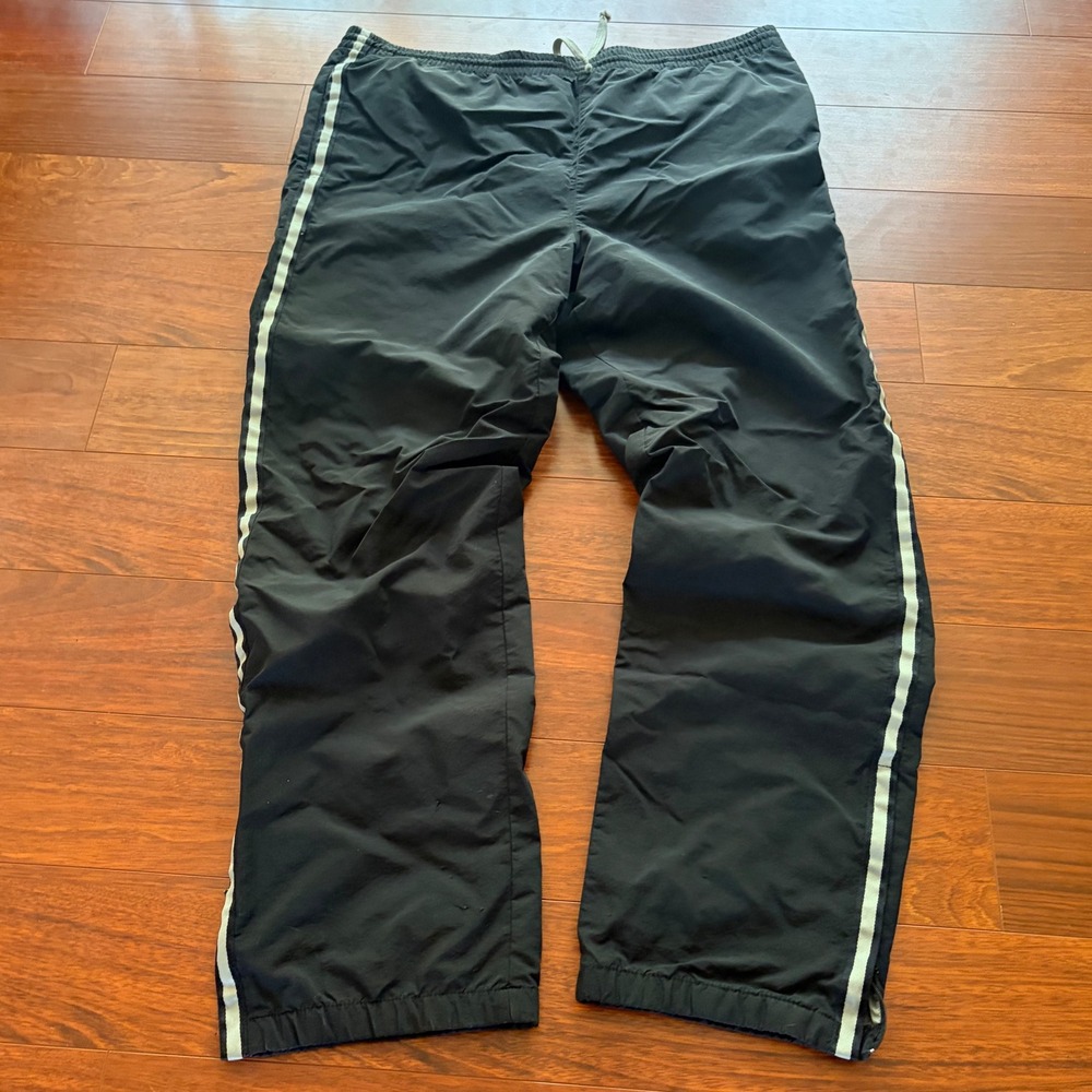 Structure Sport Mens Vintage Black Ski Snowboard Pants Windbreaker Large Stripe